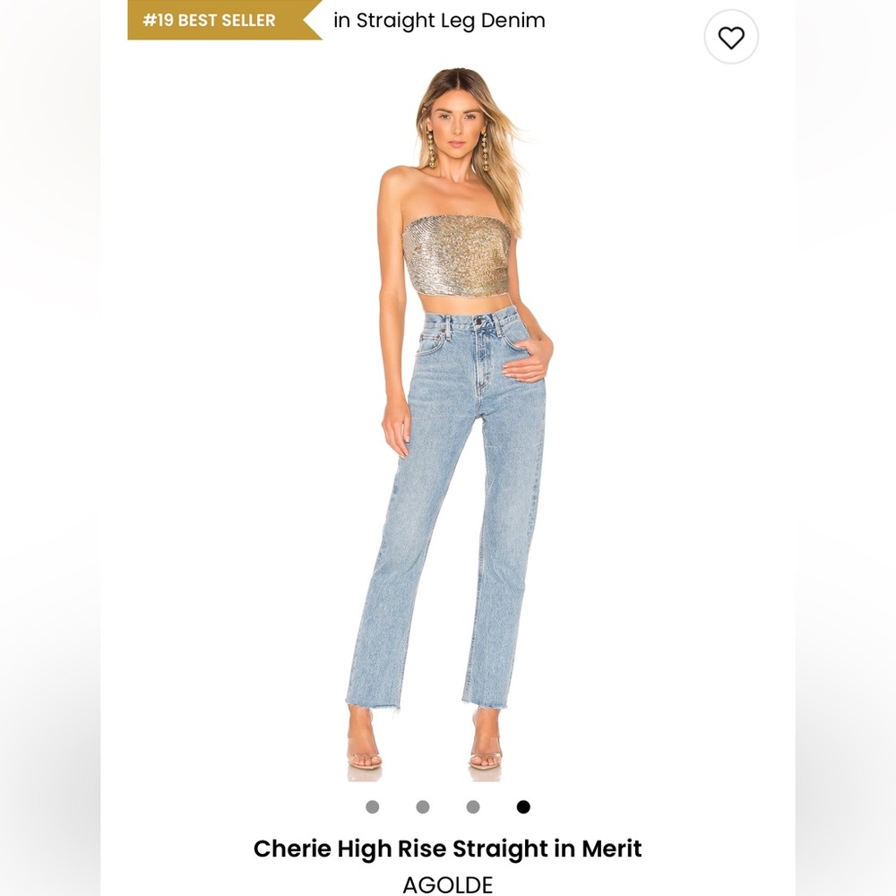 Agolde High Rise Jeans in Light Blue